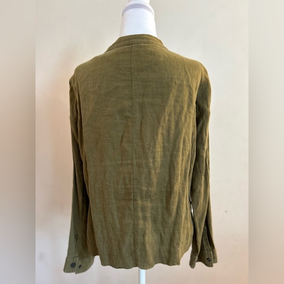 Zara linen Olive Green Women's Jacket medium - Picture 8 of 15